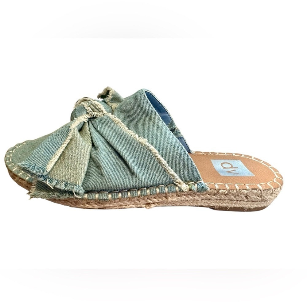 Dolce Vita DV Blue Denim Knotted Bow Espadrille Slide Slip On Women's Size 7.5‌ - Picture 8 of 10
